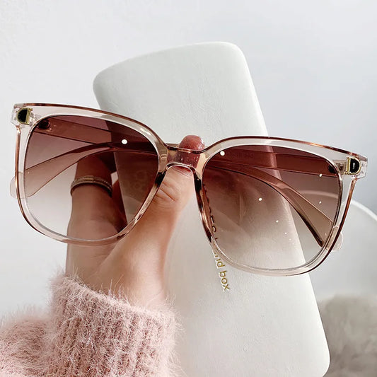 Oversized Vintage Square Sunglasses for Women - Designer Gradient Shades with Large Frames, Perfect Fashion Accessory