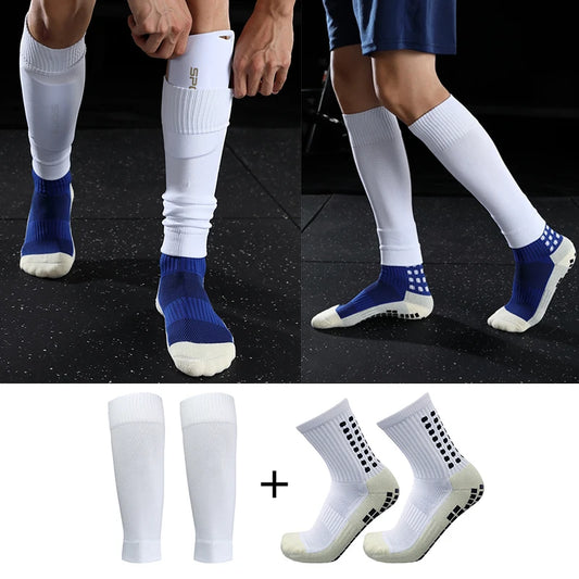 Adult Elastic Leg Sleeve Sports Socks - Anti-Slip Grip Socks for Soccer and Football