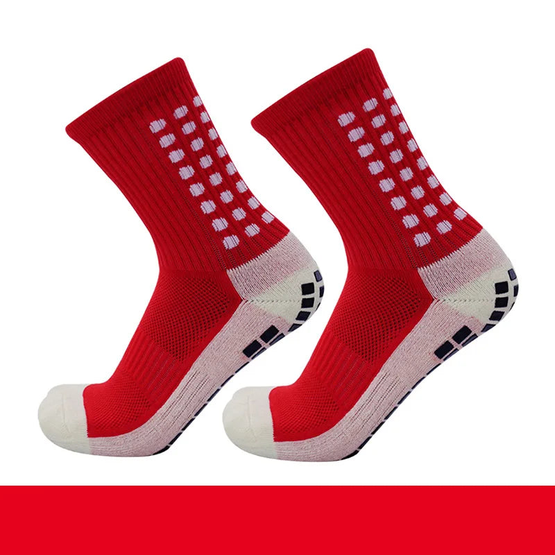Adult Elastic Leg Sleeve Sports Socks - Anti-Slip Grip Socks for Soccer and Football