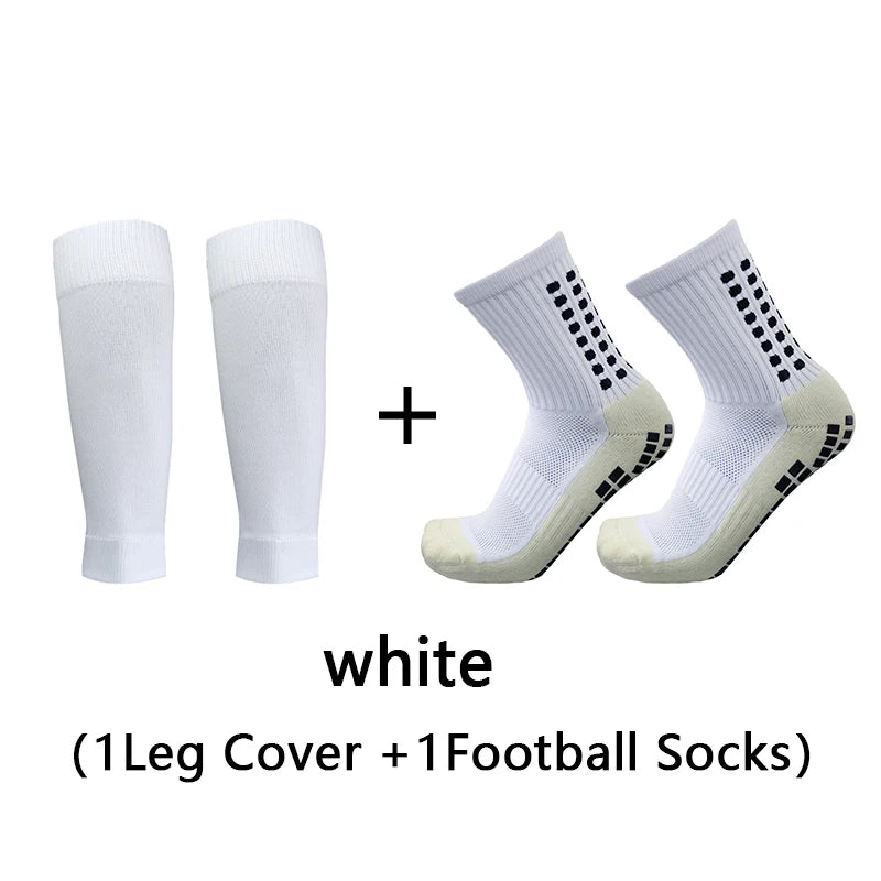 Adult Elastic Leg Sleeve Sports Socks - Anti-Slip Grip Socks for Soccer and Football