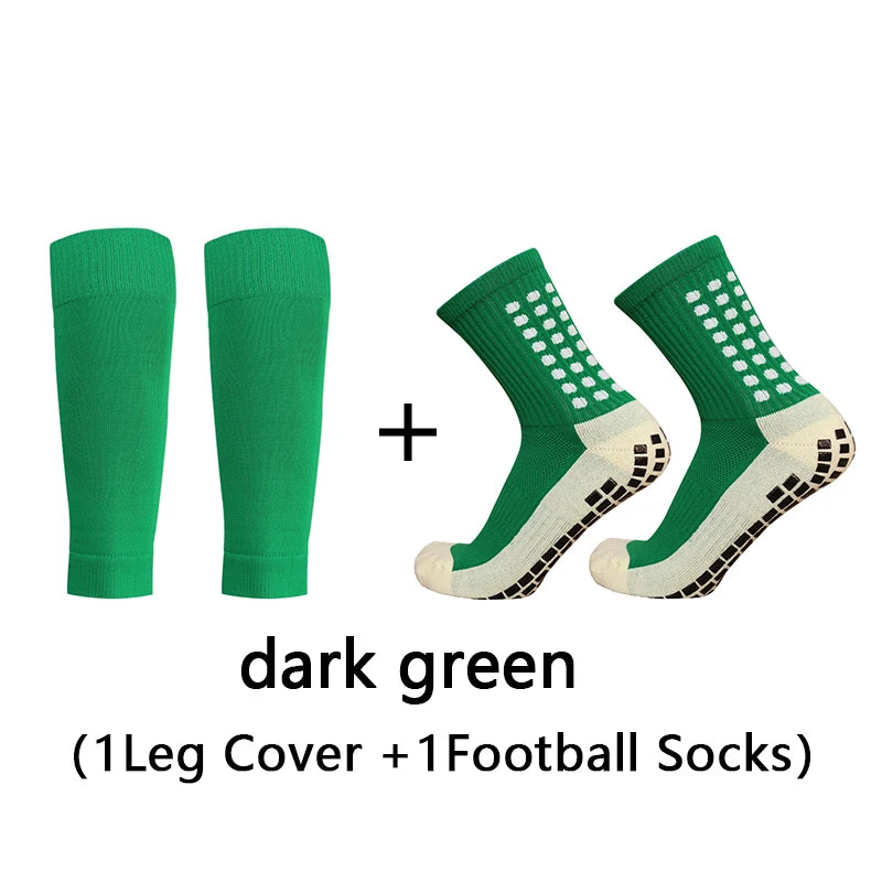 Adult Elastic Leg Sleeve Sports Socks - Anti-Slip Grip Socks for Soccer and Football