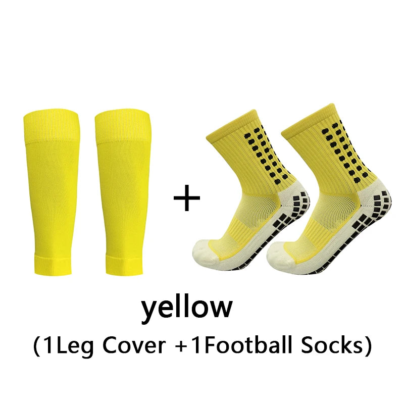 Adult Elastic Leg Sleeve Sports Socks - Anti-Slip Grip Socks for Soccer and Football