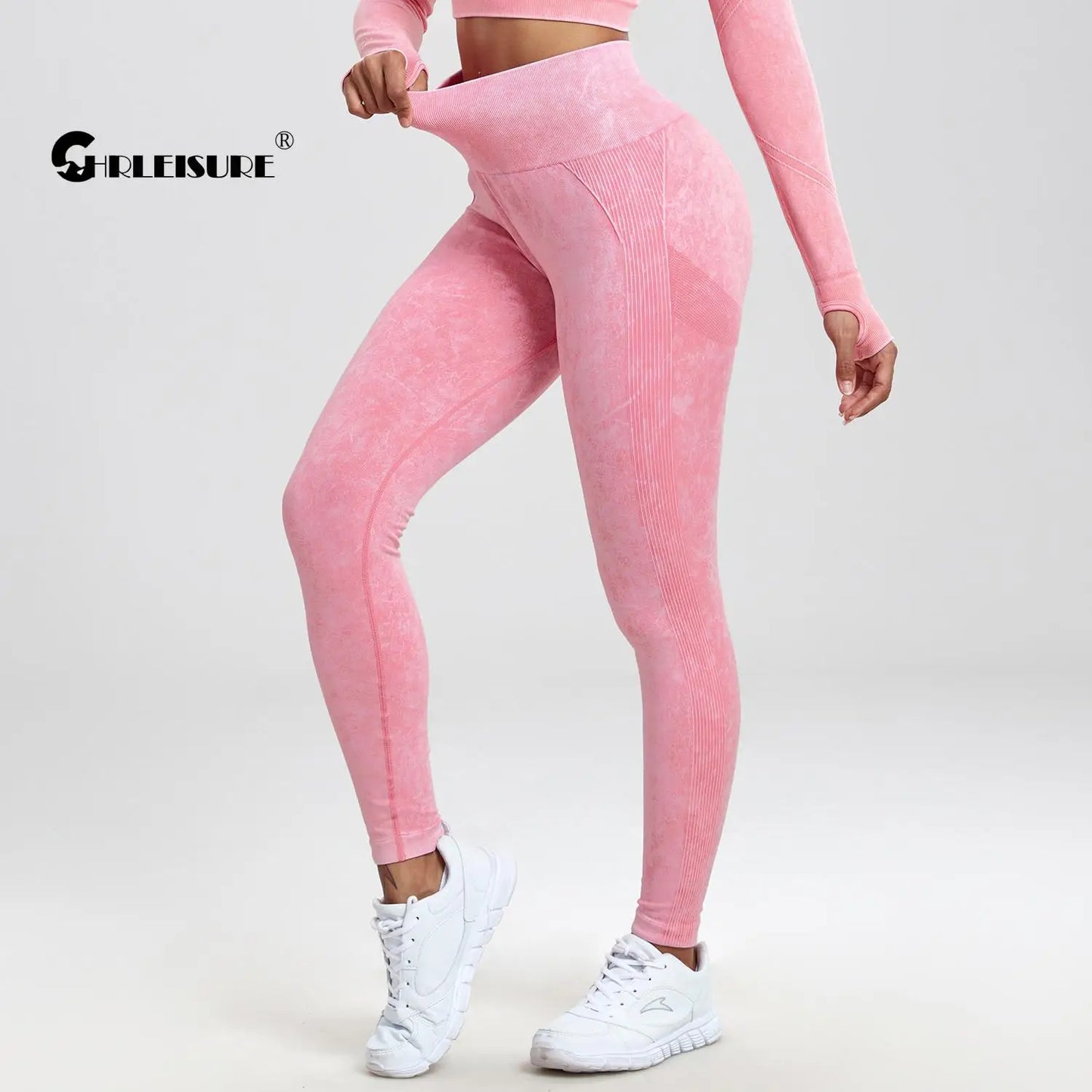 CHRLEISURE Washed Yoga Pants Women Seamless Fitness Leggings Running Tights Elastic Athletic Legging Gym Activewear