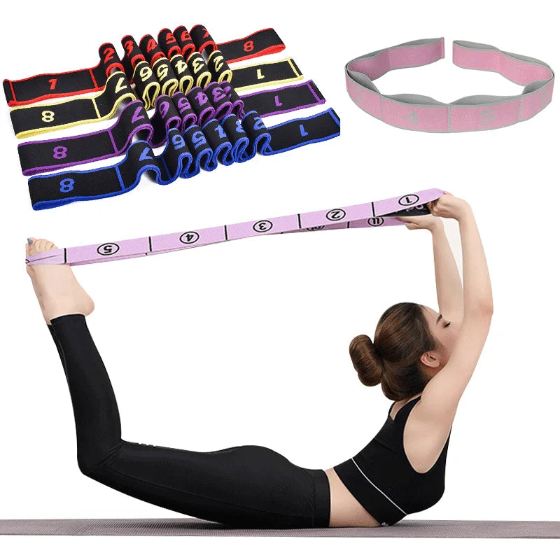 Yoga Pull Strap Belt Polyester Latex Elastic Band Loop Yoga Pilates Fitness Exercise Resistance Bands