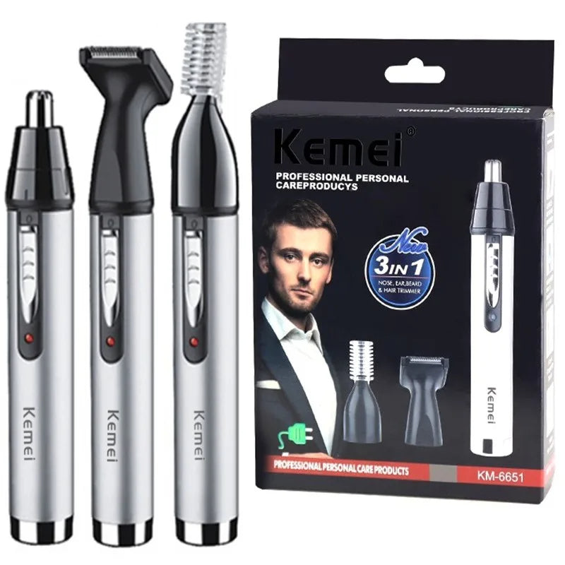4in1 Rechargeable Nose, Ear Hair, Eyebrow and Beard Grooming Kit For Men