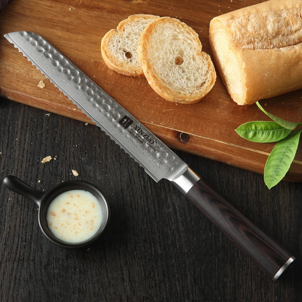 XINZUO Japanese Damascus Steel 6PCS Kitchen Knives Set Ultra Sharp Blade Chef Knife 62 HRC Cooking Knife Tools Pakkawood Handle