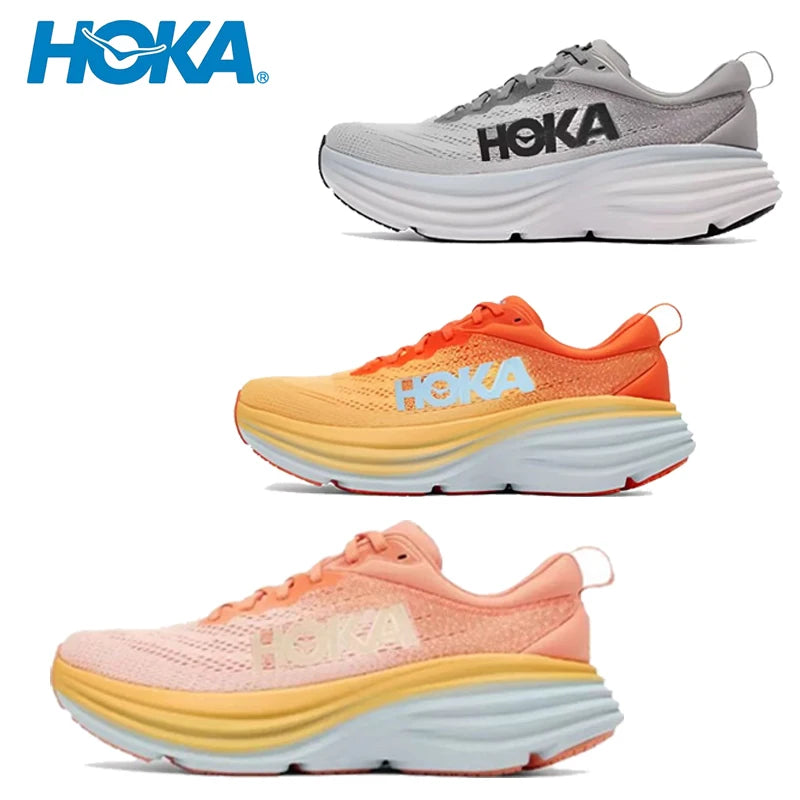 HOKA Bondi 8 Outdoor Sport Running Shoes Breathable Anti Slip Cushioning Road Runner Shoes Men and Women
