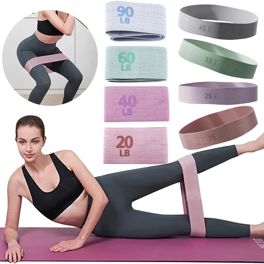 Fabric Resistance Booty Bands Stretch Fitness Strips Anti-Slip Pilates Hip Circle Glute Thigh Elastic Bands Yoga Gym Equipment