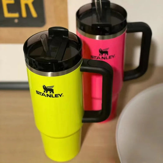 Stanley Tumbler FlowState Straw Lid Stainless Steel 30oz/40oz Vacuum Insulated Car Mug Double Wall Thermal Iced Travel Cup