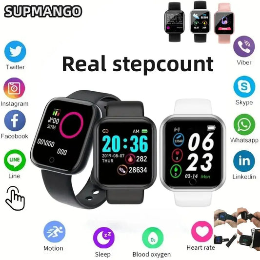 Real Step Count Fashion Smart Sports Watch Fitness Tracker Android iOS