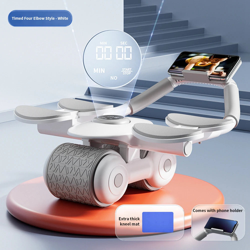 Abdominal Wheel Ab Roller With Timer Automatic Rebound Muscle Training Roller Push-Up Abdominal Roll Elbow Fitness Equipment