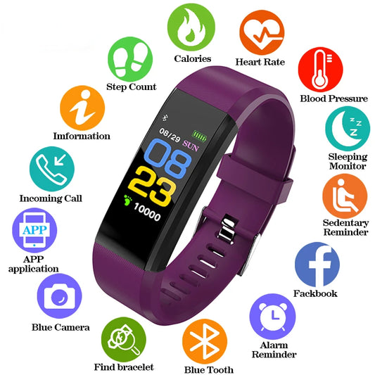 Waterproof Smartwatch Women Men Kids Heart Rate Monitor Blood Pressure Fitness Tracker Android
