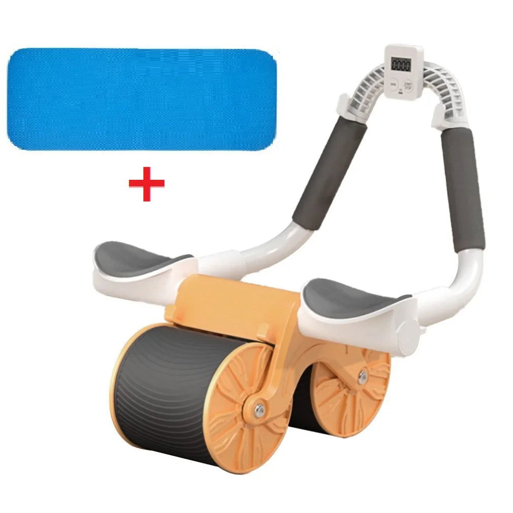 Automatic Rebound Abdominal Wheel Ab Roller with Elbow Support Double Wheeled Exerciser
