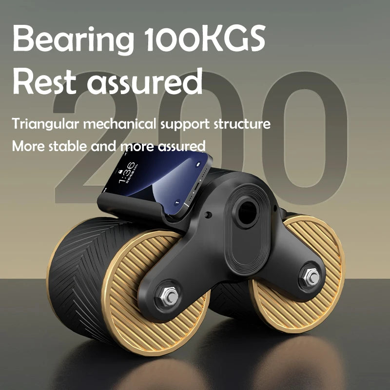 Smart Counting Ab Wheel Roller for Core Workout Automatic Rebound Abdominal Wheel With Elbow Support