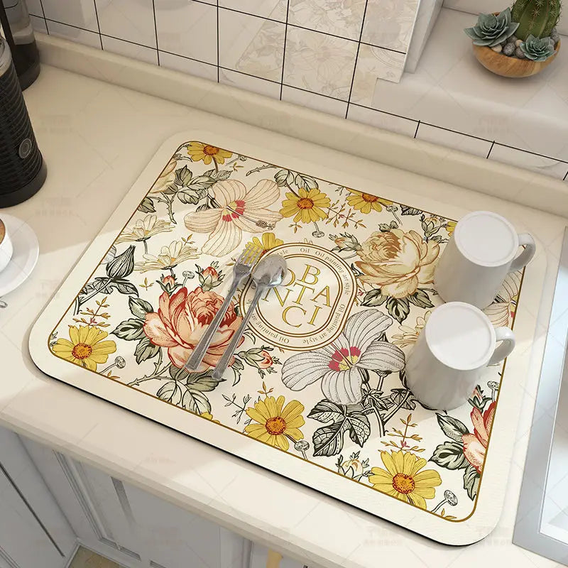 Super Absorbent Large Kitchen Mat Antiskid Draining Quick Dry Drain Pad