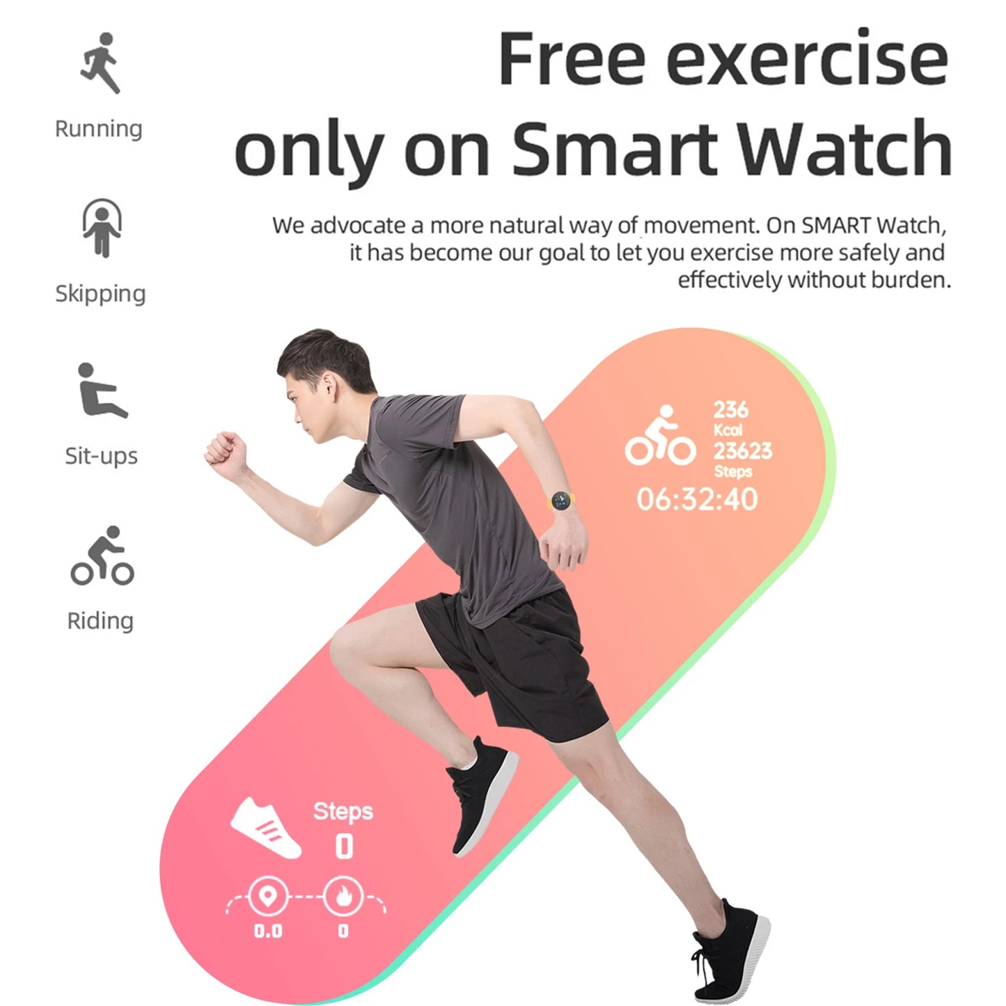 Smartwatch Digital Waterproof Heart Rate Monitor Fitness Tracker