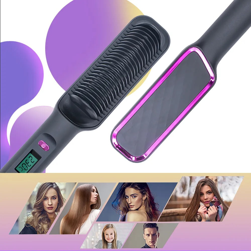 Electric Hot Comb Multifunctional Straight Hair Straightener Comb Negative Ion Anti-Scalding Styling Tool Straightening Brush