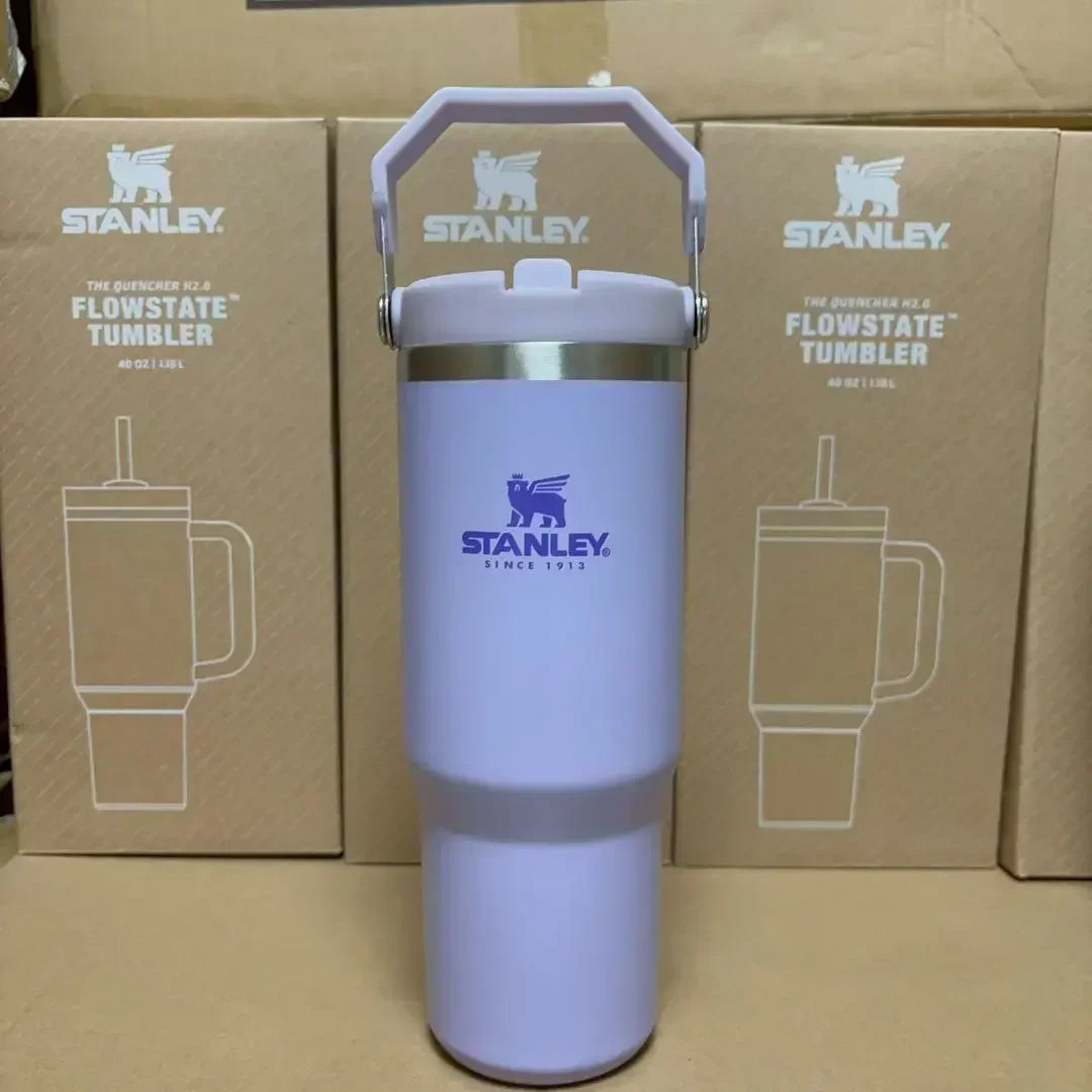 Stanley 30oz/887ml Tumbler With Handle Leopard Tumbler With Straw Lids Stainless Steel Coffee Cup