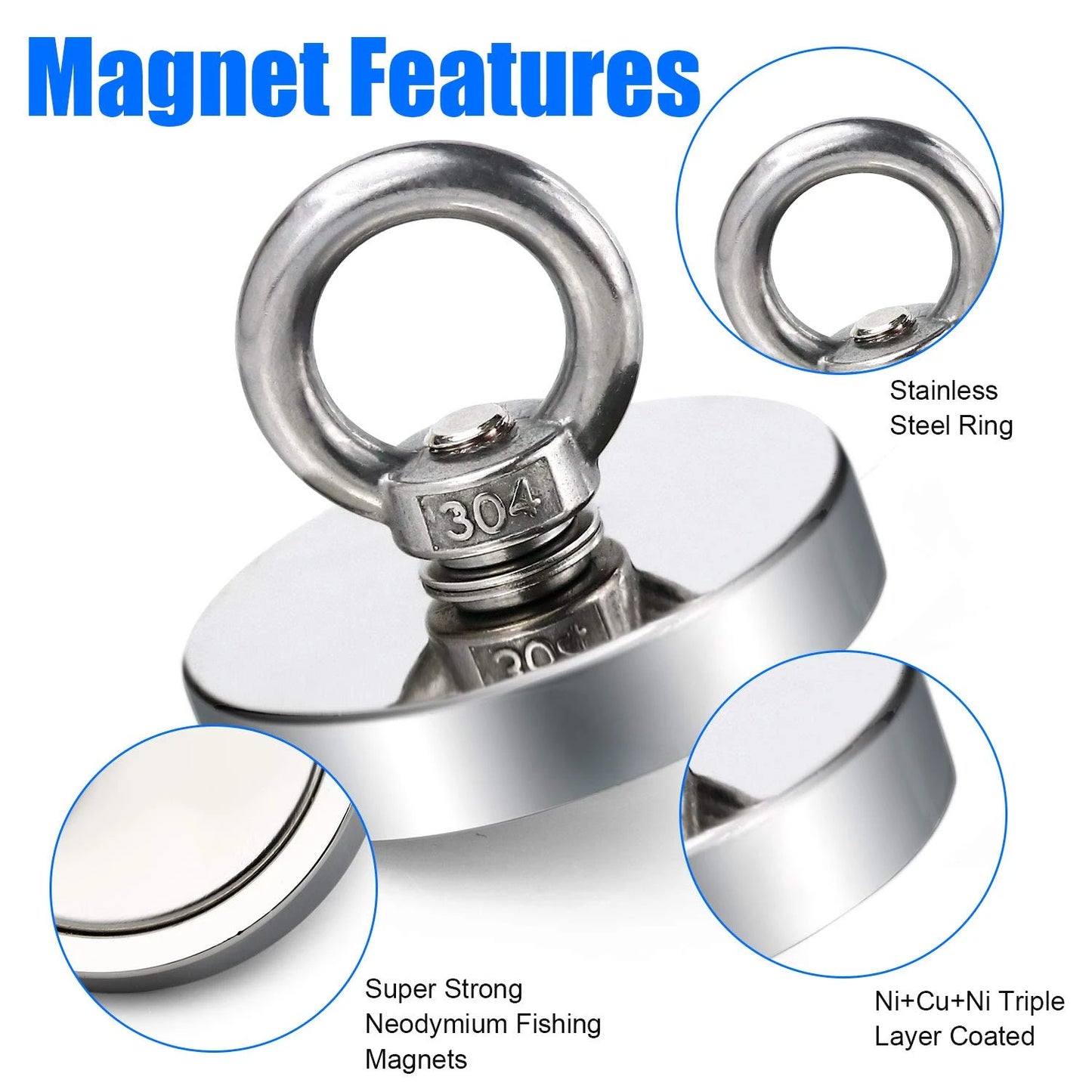 Super Magnet Strong Super Powerful Neodymium Magnets N52 Iman Ima Magnetic Fishing Magneat Magnetti Neomidium Imans Search Hook